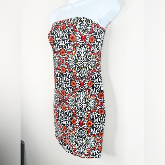 Forever 21 Women's Strapless Mini Dress Printed Southwestern Festival Boho Sz M - Picture 3 of 11